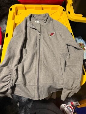 Cutter & Buck Arizona Cardinals Light Gray Full-Zip  with Red Embroidered Logo
